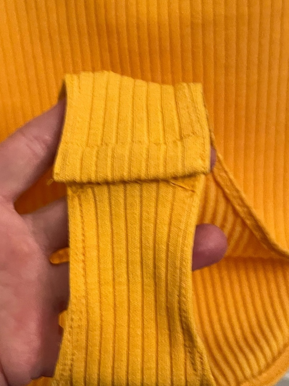 H&M Ribbed Mustard Yellow One-Piece Bodysuit - Picture 4 of 4